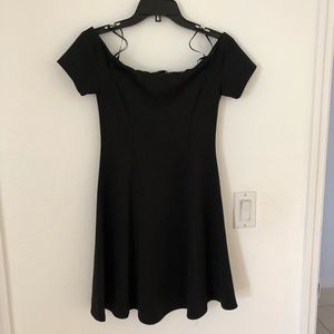Black Off the Shoulder Skater Dress- FOREVER 21